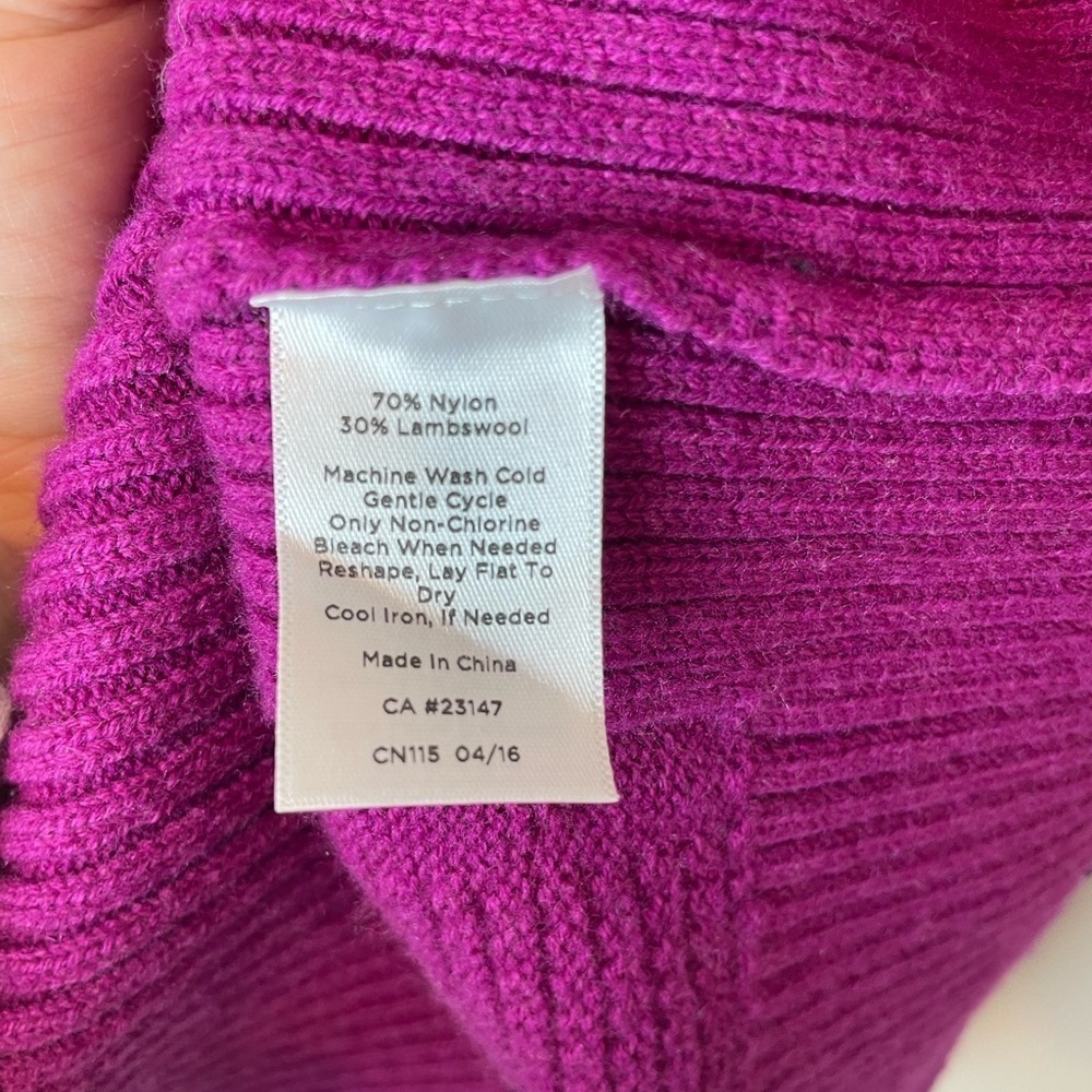 Talbots Women’s Sweater Size Small Petite Pink Lambswool Blend Mock Neck Cozy - Picture 6 of 10